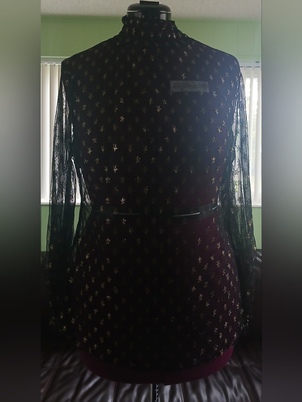 Lane Bryant sheer smocked blouse